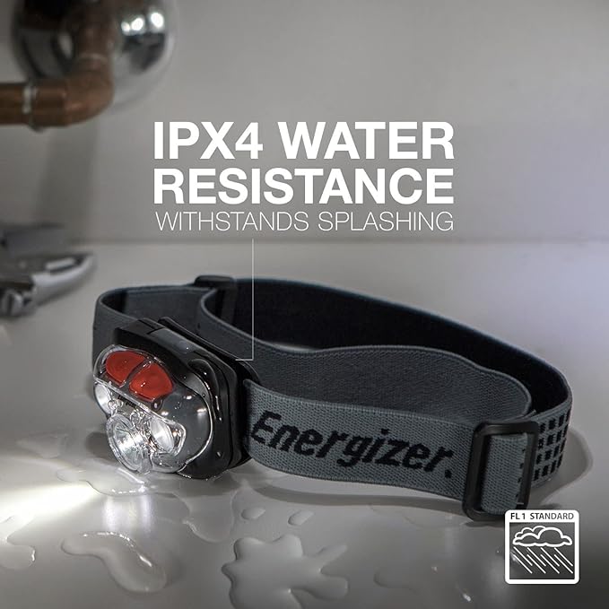 Energizer Vision HD+ LED Headlamp, Water Resistant Bright Headlamp with Digital Focus, Camping Gear and Emergency Light, Batteries Included, Pack of 1