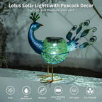 Solar Lantern Outdoor Decorative Waterproof LED Solar Lights Peacock Tabletop Lamp for Outdoor Patio Garden