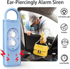 Halo-Siren Alarm, HaloSiren Personal Safety Alarm - Travel Safe Alarm with 130db Loud and LED Strobe Light, Safety Keychain Compatible with Bags, Keys, Backpacks (White)