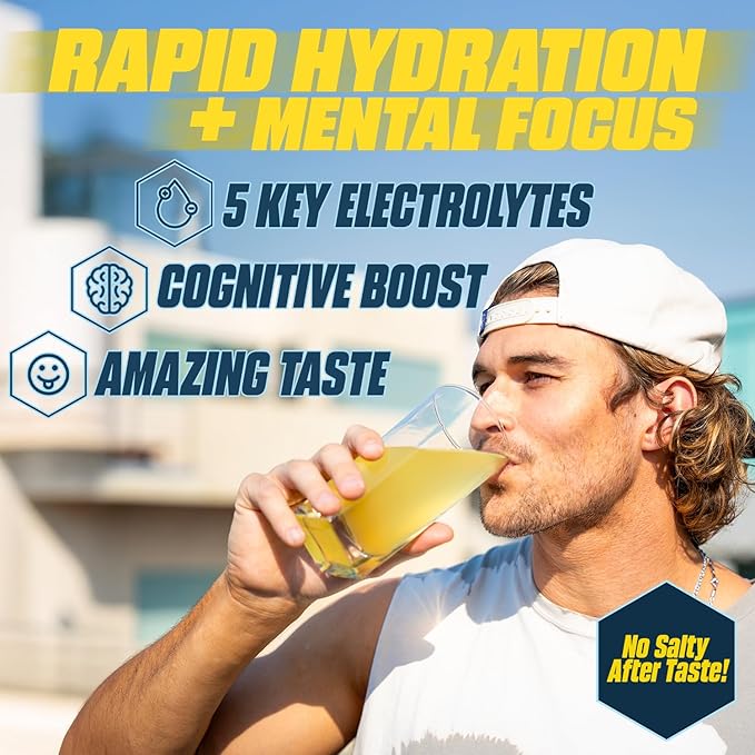 G Fuel Electrolytes Powder for Instant Hydration and Focus | Sugar Free, Lemon Lime Flavor, Electrolyte and Nootropic Drink Mix to Sharpen Mental Focus, 20 Servings