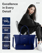 HOTOR Travel Duffel Bag - Weekender Bags for Women, Gym Tote Bags with Shoe Compartment, Carry On Overnight Bag with Toiletry Bag for Travel Essentials Travel Accessories, Dark Blue, 13.4"×17.3"×7.9"