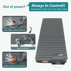 Self Inflating Sleeping Pad with Electric Pump, 4" Ultra-Thick Memory Foam Camping Pad with Pillow, 9.5 R-Value Insulated Camping Mattress, Grey