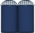 0 Degree Sleeping Bag 100% Cotton Flannel XXL for Adults Big and Tall Cold Weather Winter Zero Degree Camping,Free Compression Sack