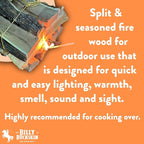 18 LB. Mesquite Firewood & Fatwood Firestarter by Billy Buckskin Co., Aromatic & Seasoned Wood Logs, Fire Wood Log Perfect Fire Starter for Firepit, Fireplace, Campfires, Bonfire, Outdoor BBQ Grilling