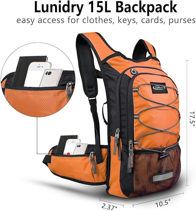 Insulated Hydration Pack Backpack with 3L BPA Free Leak-Proof Water Bladder, Keep Liquids Cool for Up to 5 Hours, Daypack for Hiking, Running, Cycling, Hunting, Climbing