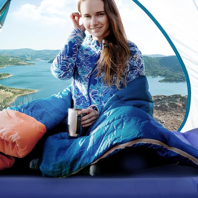 Sleeping Pad for Camping, Extra Thickness 5.5 Inch Ultralight Inflatable Sleeping Mat with Pillow Built-in Foot Pump, Compact Waterproof Camping air Mattress for Backpacking Hiking Traveling (Single)