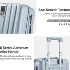 Hanke 16 inch Underseat Carry on Suitcases with Wheels,Lightweight Hard Shell Carry on Luggage with Wheels for Weekender,Travel Approved Small Suitcase,Travel Luggage for Womem Men,Gray.