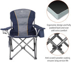 ALPHA CAMP Oversized Folding Camping Chair, Heavy Duty Portable Lawn Chairs with Cooler Bag, Side Pocket & Cup Holder, Folding Chairs for Outside Support 450 LBS
