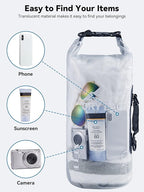 HEETA Dry Bag Waterproof for Women Men, 5L/10L/20L/30L/40L Roll Top Lightweight Dry Storage Bag Backpack with Phone Case for Travel Swimming Boating Kayaking Paddle Board Camping Beach Accessories