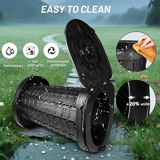 XXL Retractable Portable Toilet Travel Toilet (440lbs Capacity) Adjustable Height Camping Toilet for Adults & Kids (3.19-18.7 Inches) Collapsible Portable Potty for Camp/Car/Boat/Tent