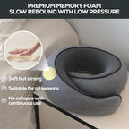 Travel Pillow uses Memory Foam to Support Neck Comfort, car Travel, Compact,Airplane Sleep Pillow Gray