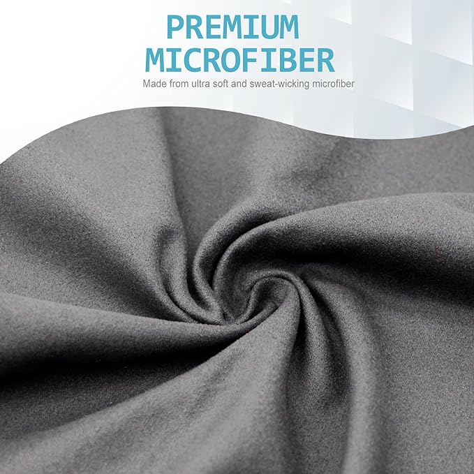 Eunzel 2 Pack Quick Dry Camping Towel, Microfiber Travel Towel 3 Size at 1 Pack,Fast Drying Towel Set for Camping, Beach, Gym, Sports, Yoga & Swimming Pool, Army Green/Grey