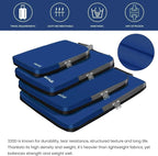 BAGAIL 4 Set/6 Set/8 Set Compression Packing Cubes Travel Accessories Expandable Packing Organizers (Cloth Pattern, 4-Navy)