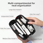 RIGHT AWAY Travel Tech Pouch，Waterproof Cord Case，Electronics Organizer Travel Case，Cable Organizer Storage Bag For Phone, Charger, Accessories（BLACK）