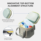 Portable Soft Cooler 12 Cans, IP68 Tizip Leak-Proof Zipper for Camping, Fishing, Beach, Outdoors Insulated Ice Chest with Reusable Ice Pack