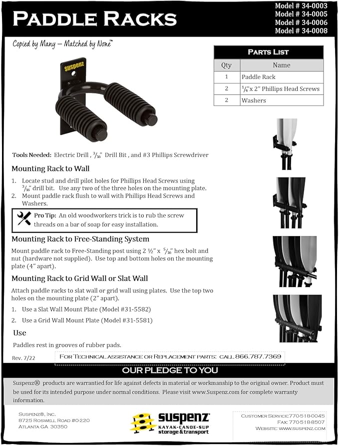 Suspenz 2-Paddle Rack, Black