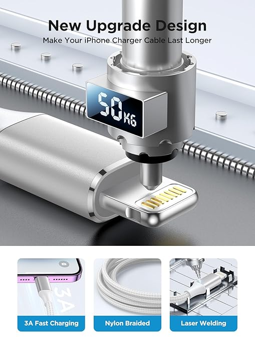 iPhone Charger 10 ft 2Pack [Apple MFi Certified] Long iPhone Charger Cord Fast Charging USB to Lightning Cable Braided iPhone Charging Cord for iPhone 14 13 12 11 Pro Max XR XS X 8 7 6 Plus SE, iPad