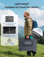 ECO-WORTHY 100W Portable Solar Panel,ETFE Foldable Solar Panel 23% High Efficiency,for Power Station,with Adjustable Kickstand for Camping RV Hiking Off-Grid Blackouts