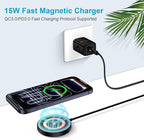 Magnetic Wireless Charger, 15W Fast Wireless Charging Pad Magsafe Charger for iPhone Air/iPhone 17/17 Pro Max/16/16 Pro/16 Pro Max/16 Plus/15 Pro Max/14/13/12 AirPods Pro 4/3/2/Pro with Dual Ports