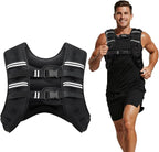 Weighted Vest, 8lb/12lb/16lb/20lb/25lb/30lb Weight Vest with Two Adjustment Straps for Men Women, Weight Vests with Reflective Stripe for Strength Training, Running, Jogging, Walking