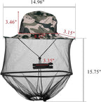 CozyCabin Mosquito Head Net Hat with Removable Mesh Hidden Netting, Design for Outdoor Fishing Gardening