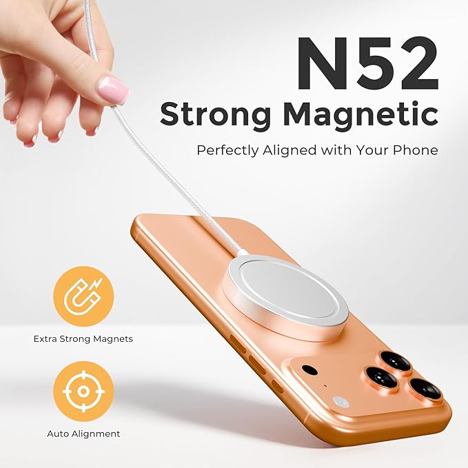 Magnetic Qi2 Wireless Charging Pad: 25W Mag Fast Charger for Google Pixel 10 iPhone 17 16 Pro Max 16e 15 14 13 12 AirPods & Samsung Galaxy Series Gift Ideal for Desk & Travel (White, 1Pack)