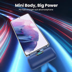 Mini Portable Charger 5000mAh Power Bank,15W PD USB C Cell Phone Portable Power, LCD Display Battery Pack Compatible With iPhone 15/15 Plus/15 Pro/15 Pro Max/Android/Samsung/Moto/LG (Type-C Only)