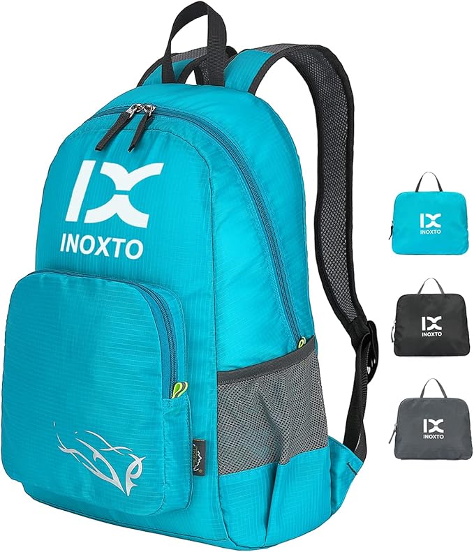 INOXTO 20L Lightweight Hiking Backpack Small Foldable Hiking Daypack for Outdoor Hiking Travel Camping (Blue)