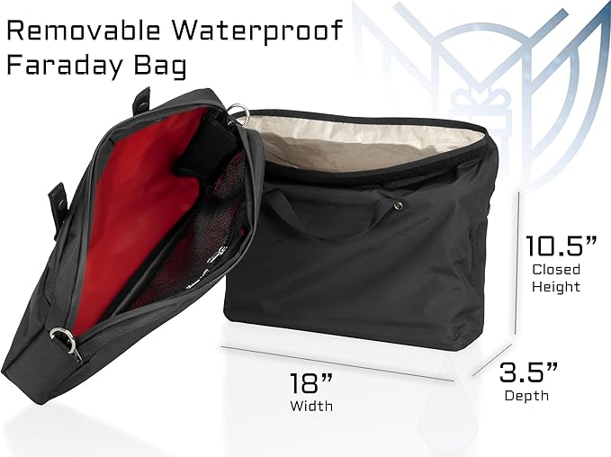 Xtreme Sight Line ~ XTECH Faraday Bag ~ for Tablets, 13" Laptops, and Other Medium Size Electronics ~ Data Security for Executive Travel ~ Shoulder Strap Included ~ Red Interior