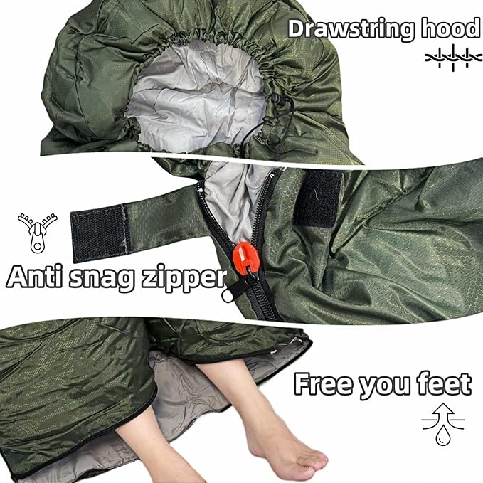 Sleeping Bags for Adults，Lightweight Waterproof Compact Sleeping Bag with Stuff Sack for Warm Camping Cold Hiking Traveling Outdoor Activities