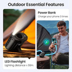 2025 AI Portable Waist Fan 12000mAh with Filter, MAX 17000RPM Powerful 5 Speeds, 40H Cooling, Rechargeable Belt Fan with Power Bank&LED Light, Wearable Shirt Fans Clip On for Outdoor Jobsite Travel
