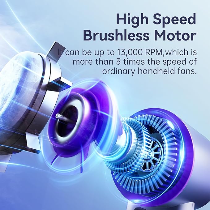 Portable Fan For Travel Mini: Small Pocket Handheld Fan Personal Rechargeable Turbo Battery Operated USB High Speed Keeping Cool In Hot Weather Summer Beach For Women - Gray