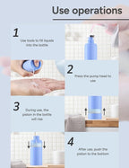 1 oz Airless Pump Bottles, Travel Lotion Container, Skincare Containers for Moisturizer (Plastic, Matte Blue, 3Pcs)