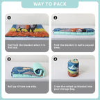 zzlamb Camping Blanket, Outdoor Lightweight Travel Blanket Puffy Portable Down Alternative, Windproof Warm Cloak with Snaps, Cozy Quilt Backpacking Picnic RV Plane Car Hammock Beach Climbing