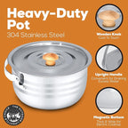 WEALERS Camping Cookware & Dinnerware Set- 17 Pieces Stainless Steel Pots and Pans Set with Plates, Bowls & Sporks in Travel Mesh Bag for Camping, Trekking, Backyard Picnic & Backpacking Gear