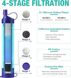 SimPure Gravity Water Filter, Portable Gravity-Fed Water Purifier with 3L Bag, Tree Strap, BPA Free Survival Gear and Equipment for Camping Hiking Emergency Preparedness