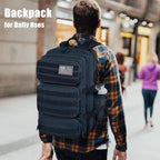 Military Tactical Backpack 25L Day Backpack for Men Molle Army 3 Days Assault Pack Bug Out Bag Water Resistant and Heavy Duty Hiking Treeking Rucksack - Dark Blue