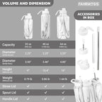 64 Oz Insulated Water Bottle with Strap Stainless Steel Sports Water Bottle with 3 Lids (Straw, Chug and Flip Lid) Leak Proof Metal Half Gallon Jug for Men & Women - White Marble