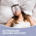 Mulberry Silk Sleep Mask for Women Men, Blackout Eye Mask for Sleeping for Side and Back Sleepers with Adjustable Band, Comfortable Soft Pressureless Eye Cover for Sleeping in Large Size