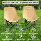 Folding Camping Chair Set of 3, Portable Adjustable Camp Chairs & Black Table, Large Lawn Chair Portable for Adults Hiking, Fishing, Picnic, Outdoor BBQ, Travel, Sports, & Storage Bags