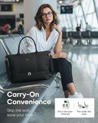 HOTOR Travel Duffel Bag - Weekender Bags for Women, Gym Tote Bags with Shoe Compartment, Carry On Overnight Bag with Toiletry Bag for Travel Essentials and Travel Accessories, Black, 15.8"×18.1"×8.7"