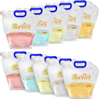 Premium Collapsible Water Container Bag, No-Leak, Freezable, Odorless, Flat Folding, BPA Free Food Grade Clear Plastic Storage bottle for Sports Outdoors Camping Hiking Backpack 1.3/2.6 Gallon