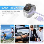 Fast Charger for Apple Watch Charger, Magnetic iWatch Charger to USB A Cable 3.3FT with USB A Wall Plug Adapter for Apple iWatch Series Ultra/10/9/8/7/6/SE/5/4/3/2 (Purple)