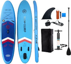 Inflatable Stand Up Paddle Board Set, Wide SUP Board Design, 400 lbs Weight Limit, with Paddle, Pump, Backpack, Fins for Adults and Youth