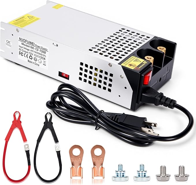 DC 12V 125A 1500W Power Supply 110V AC to 12V DC Converter Power Supply Adapter 125A 1500W Transformer for Motor Pump CCTV Security Camera Car Stereo 3D Printer