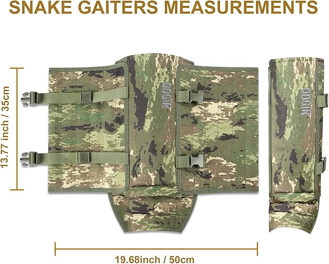QOGIR Snake Gaiters 3 Pack: Durable Snake Guards for Hunting, Snake Gaiter Leggings for Men & Women, Snake Bite Protection for Lower Legs, Snake Proof Gaiters