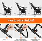 Sportneer Folding Camping Chair: 3 Adjustable Angle Camping Chair with Backrest Headrest & Carry Bag - Portable Folding Chair for Camping Outdoor, 1 Pack