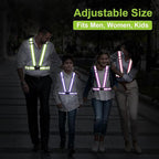 Reflective Vest Running Gear, 2Pack High Visible Safety VES for Cycling Jogging Running Walking, Adjustable for Men Women Kids