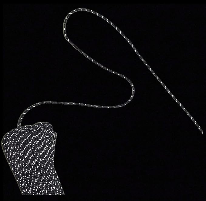 2mm Reflective Guyline Camping Paracord, Ultralight Thin Cord Rope for Tarp Rain Fly Tent Camping, 65 Feet (Black)