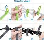 30 Pcs Silicone Cable Ties, Cord Organizer Ties, Cord Ties Reusable, Cord Wrap Cable Organizer 5Inch Cable Management (6 Color) Cbfoeyk